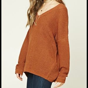 Burnt Orange Colour -Back Cut Out Sweater